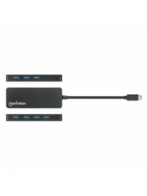 MANHATTAN HUB USB-C MACHO 7X USB-A 3.2 1X USB MICRO-B 5 GBIT-S NEGRO