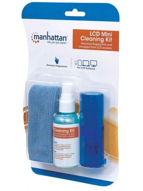 MANHATTAN KIT DE LIMPIEZA PARA PC Y PANTALLA - INCLUYE SOLUCION DE LIMPIEZA BROCHA PANO DE MICROFIBRA Y BOLSA PARA GUARDAR