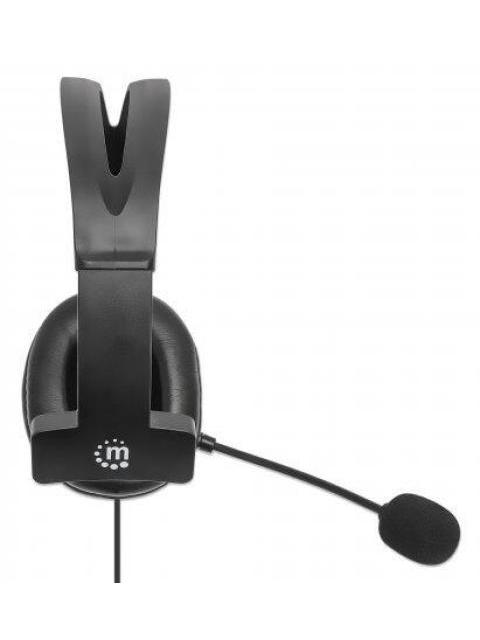 MANHATTAN MONOAURAL CON MICROFONO 180849 ALAMBRICO USB-A NEGRO
