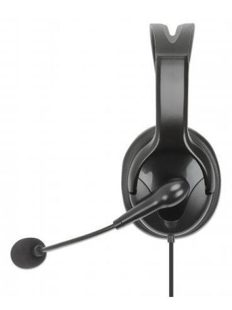 MANHATTAN MONOAURAL CON MICROFONO 180849 ALAMBRICO USB-A NEGRO