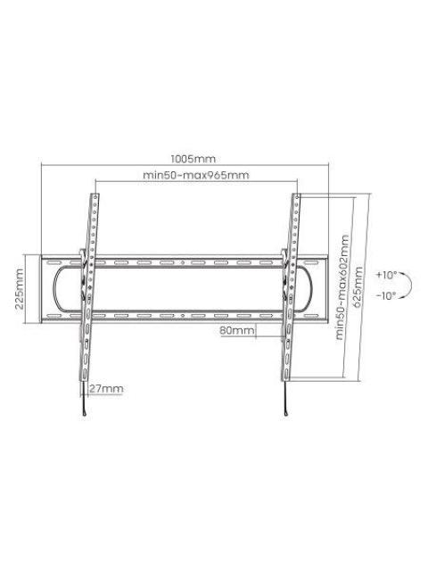 MANHATTAN SOPORTE DE PARED ULTRA DELGADO PARA PANTALLA 60 - 120 HASTA 120KG NEGRO