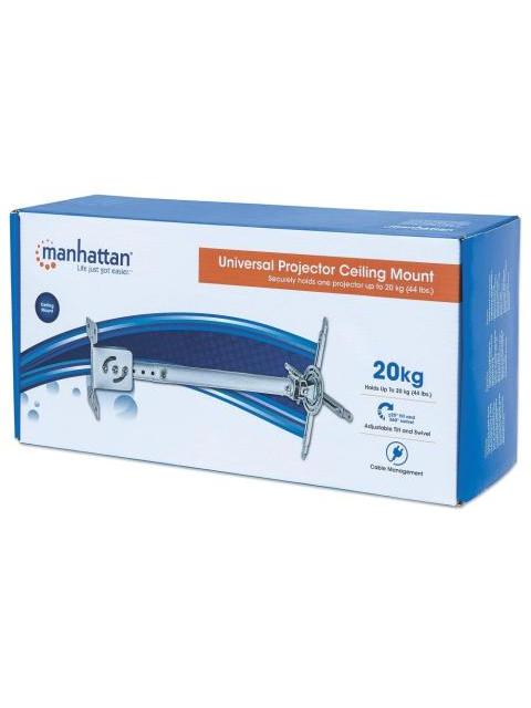 MANHATTAN SOPORTE DE TECHO PARA PROYECTOR 50-77CM HASTA 20KG PLATA