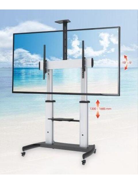 MANHATTAN SOPORTE MOVIL PARA PANTALLA 60 - 100 HASTA 100KG PLATA