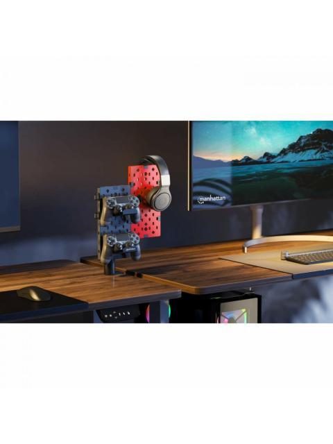 MANHATTAN SOPORTE PARA ESCRITORIO CON TABLERO ORGANIZADOR HASTA 1.5KG NEGRO-ROJO