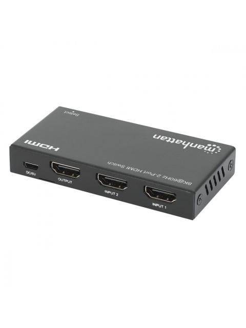 MANHATTAN SWITCH HDMI DE 2 PUERTOS 3X HDMI HEMBRA NEGRO