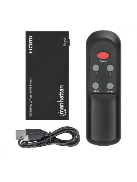 MANHATTAN SWITCH HDMI DE 2 PUERTOS 3X HDMI HEMBRA NEGRO