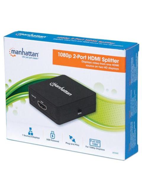 MANHATTAN VIDEO SPLITTER HDMI 2 PUERTOS DE VIDEO