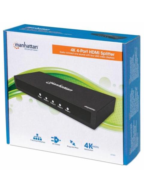 MANHATTAN VIDEO SPLITTER HDMI 4X HDMI NEGRO