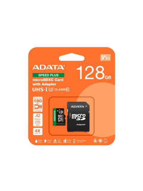 MEMORIA FLASH ADATA SPEED PLUS 128GB MICROSDXC UHS-III CLASE 10 CON ADAPTADOR