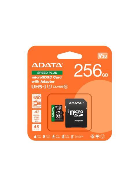MEMORIA FLASH ADATA UD256GUI3V30A2SP-RA1 256GB MICROSDXC UHS-I CLASE 10 CON ADAPTADOR