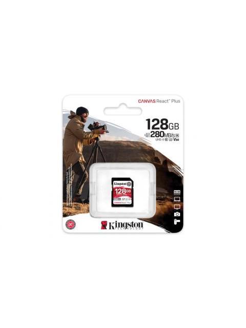 MEMORIA FLASH KINGSTON CANVAS REACT PLUS V60 128GB SDXC UHS-II CLASE 10