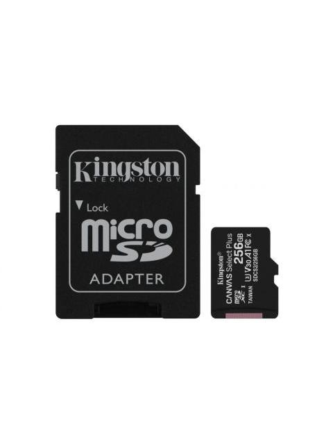 MEMORIA FLASH KINGSTON CANVAS SELECT PLUS 256GB MICROSDXC UHS-I CLASE 10 CON ADAPTADOR