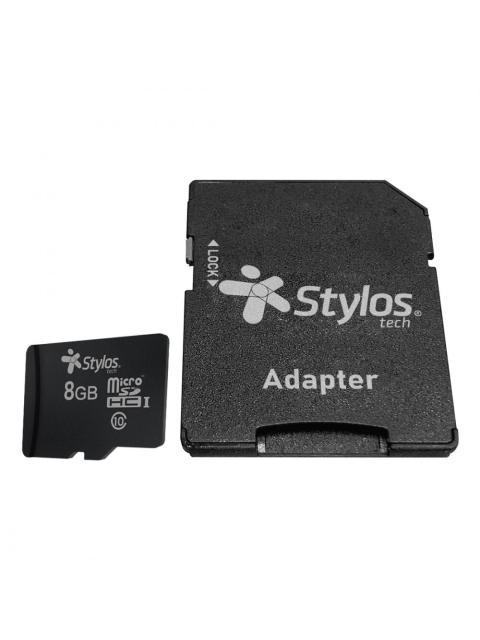 MEMORIA FLASH STYLOS 8GB MICROSD CLASE 4 CON ADAPTADOR
