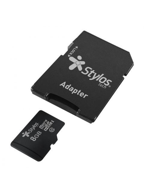 MEMORIA FLASH STYLOS 8GB MICROSD CLASE 4 CON ADAPTADOR