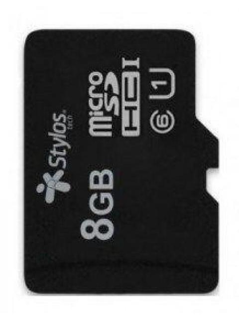 MEMORIA MICRO SD 8GB STYLOS STMSDS1B 8 GB 13MB-S 5 MB-S NEGRO CLASE 10