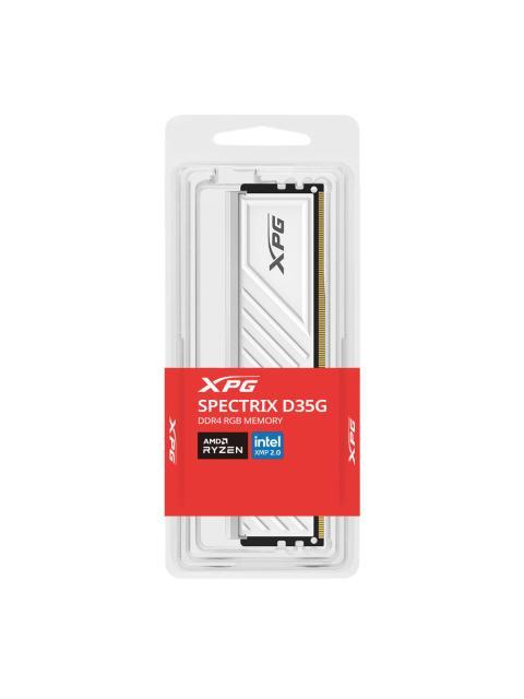MEMORIA RAM ADATA XPG SPECTRIX D35G DDR4 16GB UDIMM 3200MHZ CON ILUMINACION RGB. DISIPADOR BLANCO. AX4U320016G16ASWHD35G