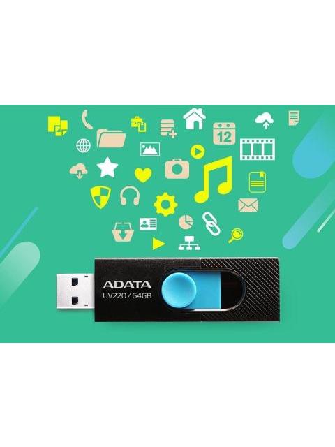 MEMORIA USB ADATA AUV22064GRBKBL AZUL - NEGRO 64 GB USB 2.0