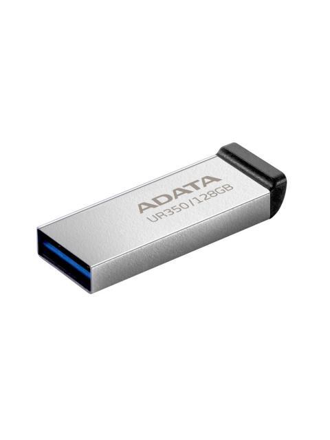 MEMORIA USB DE 128GB UR350 3.2 GEN 1 (RETROCOMPATIBLE 3.0 Y 2.0) DISENO ELEGANTE SIN TAPA. COLOR METALICO NEGRO. UR350128GRSR-BK