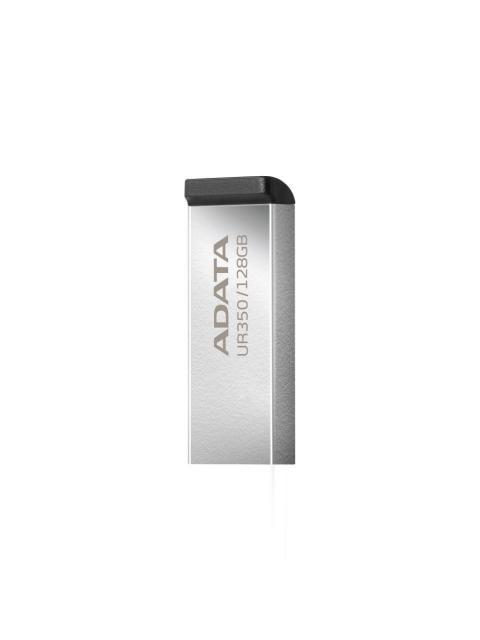 MEMORIA USB DE 128GB UR350 3.2 GEN 1 (RETROCOMPATIBLE 3.0 Y 2.0) DISENO ELEGANTE SIN TAPA. COLOR METALICO NEGRO. UR350128GRSR-BK
