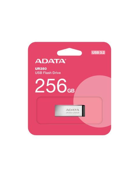MEMORIA USB DE 256GB UR350 3.2 GEN 1 (RETROCOMPATIBLE 3.0 Y 2.0) DISENO ELEGANTE SIN TAPA. COLOR METALICO NEGRO. UR350256GRSR-BK