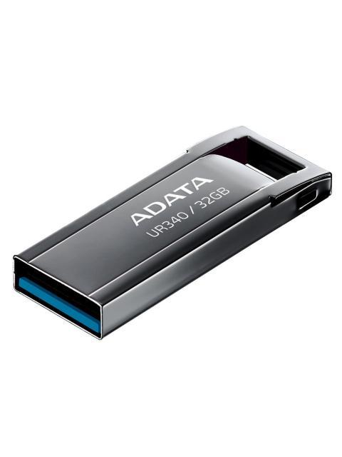 MEMORIA USB DE 32GB UR340 3.2 GEN 1 (RETROCOMPATIBLE 3.0 Y 2.0) DISENO ELEGANTE SIN TAPA. COLOR METALICO NEGRO. AROYUR34032GBK