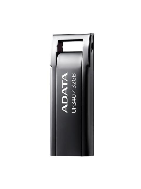 MEMORIA USB DE 32GB UR340 3.2 GEN 1 (RETROCOMPATIBLE 3.0 Y 2.0) DISENO ELEGANTE SIN TAPA. COLOR METALICO NEGRO. AROYUR34032GBK
