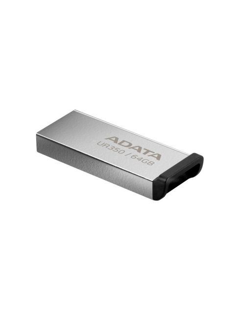 MEMORIA USB DE 64GB UR350 3.2 GEN 1 (RETROCOMPATIBLE 3.0 Y 2.0) DISENO ELEGANTE SIN TAPA. COLOR METALICO NEGRO. UR35064GRSR-BK