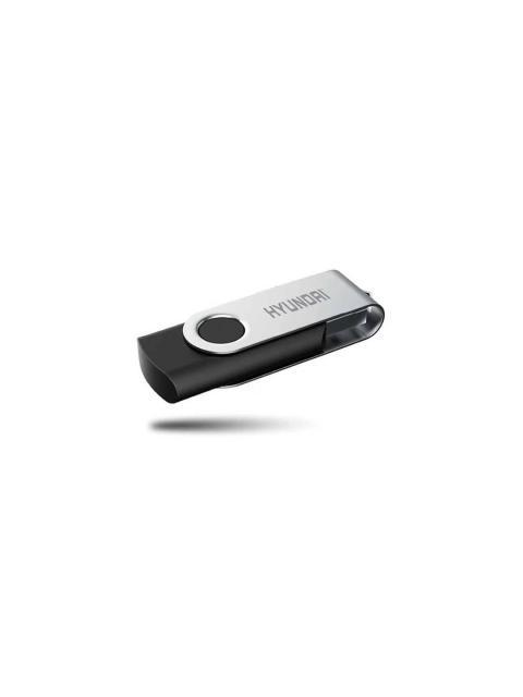 MEMORIA USB HYUNDAI CAPACIDAD DE 32GB U2BKP-32G-NEW CUERPO PLASTICO-METAL. NEGRO-PLATA