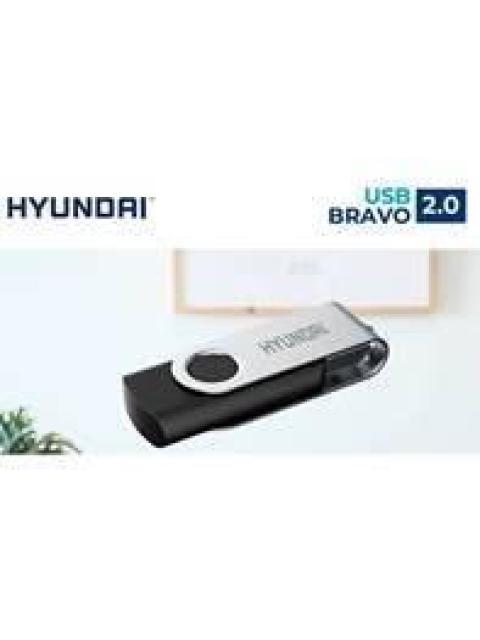 MEMORIA USB HYUNDAI CAPACIDAD DE 8GB U2BKP-8G-NEW CUERPO PLASTICO-METAL. NEGRO-PLATA