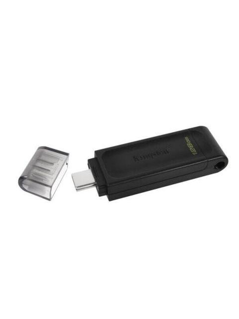 MEMORIA USB KINGSTON DATATRAVELER 70 128GB USB-C 3.2 NEGRO