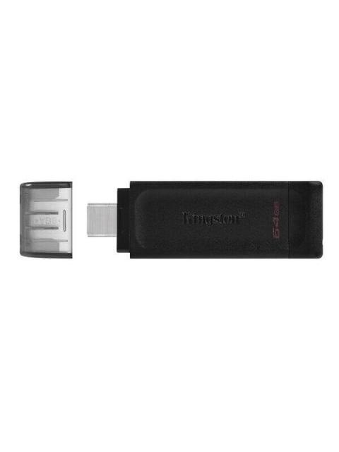 MEMORIA USB KINGSTON DATATRAVELER 70 64GB USB-C 3.2 NEGRO