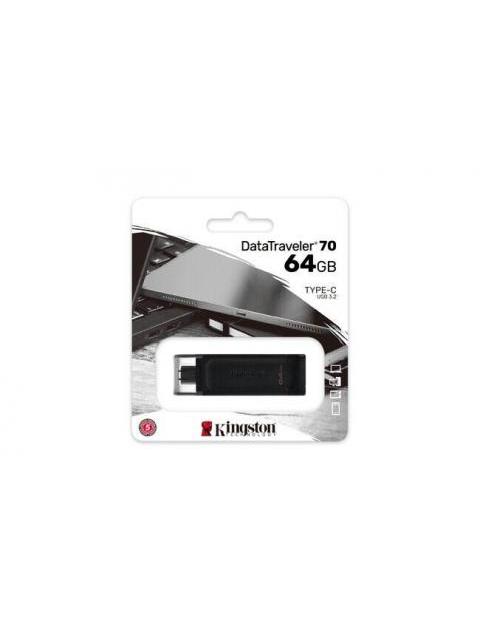 MEMORIA USB KINGSTON DATATRAVELER 70 64GB USB-C 3.2 NEGRO