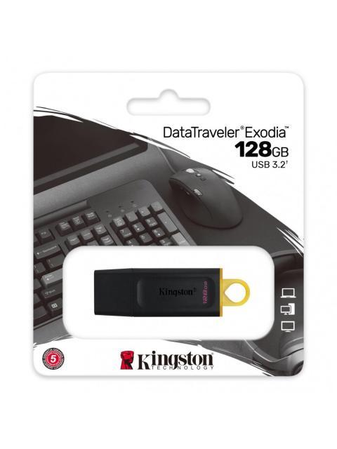 MEMORIA USB KINGSTON DATATRAVELER EXODIA 128GB USB A NEGRO