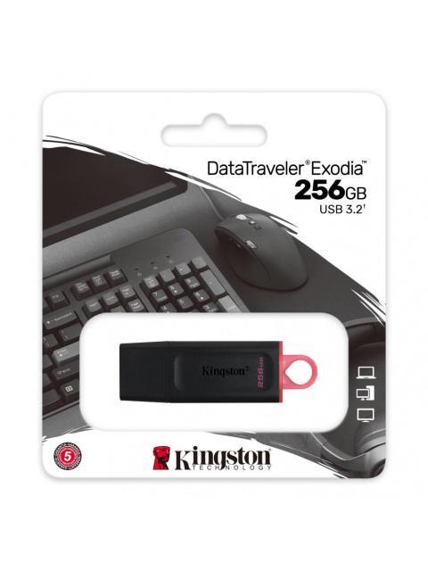 MEMORIA USB KINGSTON DATATRAVELER EXODIA 256GB USB A NEGRO