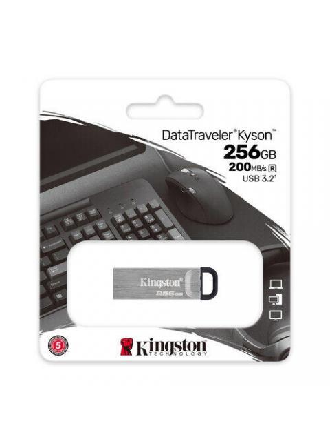MEMORIA USB KINGSTON DATATRAVELER KYSON 256GB USB A 3.2 LECTURA 200MB-S ESCRITURA 60MB-S PLATA