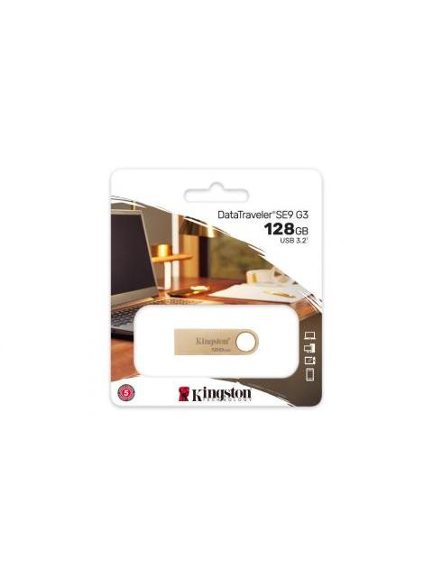 MEMORIA USB KINGSTON DATATRAVELER SE9 G3 128GB 3.2 GEN 1 METALICA ORO