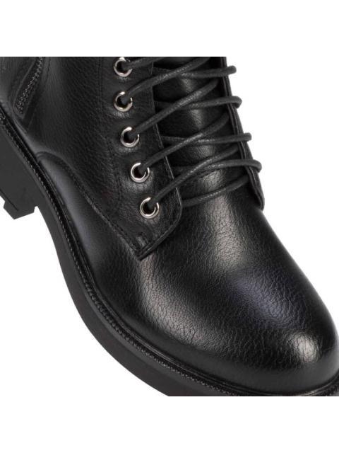 BOTA MILITAR TUBO ALTO CON PLACA EN TALON NEGRO