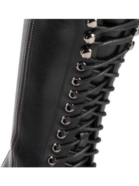 BOTA MILITAR TUBO ALTO CON PLACA EN TALON NEGRO