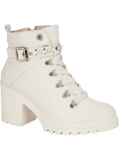 BOTA MILITAR CORREA PERLAS BEIGE/HUESO THALIA SODI