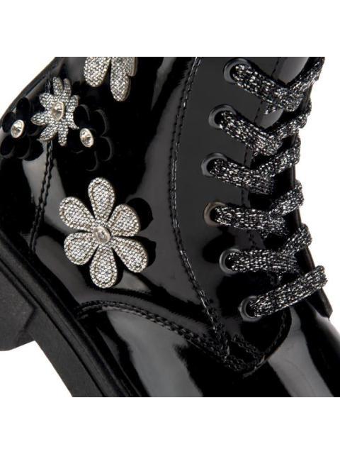 BOTIN SUELA TRACK FLORES NEGRO VIVIS SHOES KIDS
