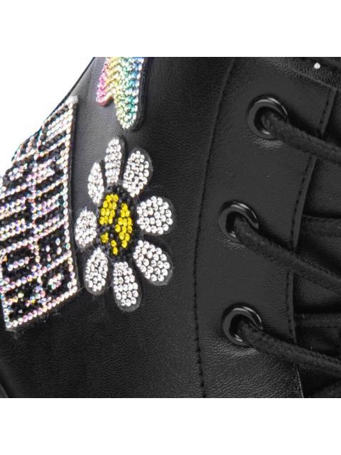 BOTIN MILITAR CON PEDRERIA NEGRO VIVIS SHOES KIDS