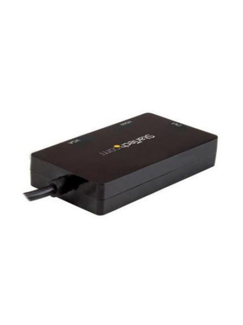 STARTECH  ADAPTADOR MULTIPUERTOS USB-C MACHO - HDMI-DVI-VGA HEMBRA NEGRO