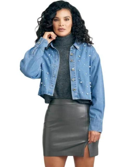 MINI FALDA PIEL VEGANA GRIS HOLLY LAND