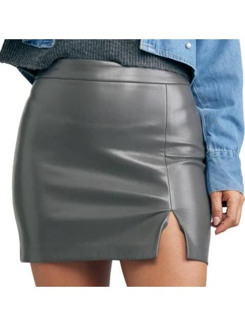 MINI FALDA PIEL VEGANA GRIS HOLLY LAND