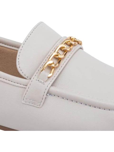 MOCASIN CON CADENA BEIGE/HUESO SHOSH