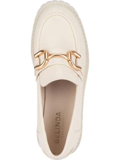 MOCASIN CON HERRAJE TACON ANCHO BEIGE/HUESO VI LINE FASHION