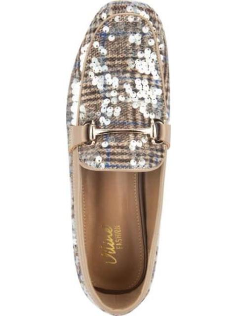 MOCASIN CON LENTEJUELA TAUPE VI LINE FASHION