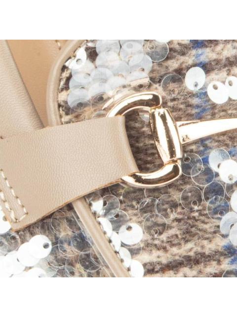 MOCASIN CON LENTEJUELA TAUPE VI LINE FASHION