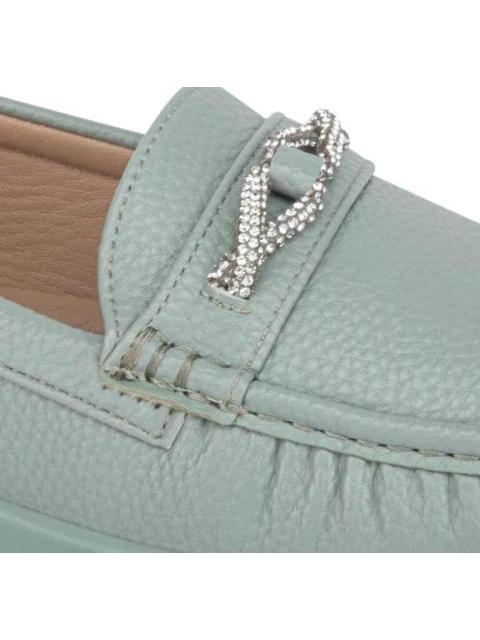 MOCASIN CON PEDRERIA AZUL MENTA SHOSH