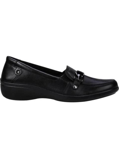 MOCASIN DE PIEL CON HERRAJE NEGRO FLEXI